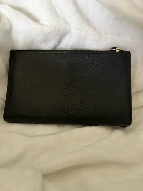 Kate Spade Leila Black Pebbled Leather Medium Universal Phone Wristlet Wallet - Picture 2 of 15